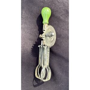 Antique Child’s Hand Crank Metal A&J Egg Beater, 1923 Works!